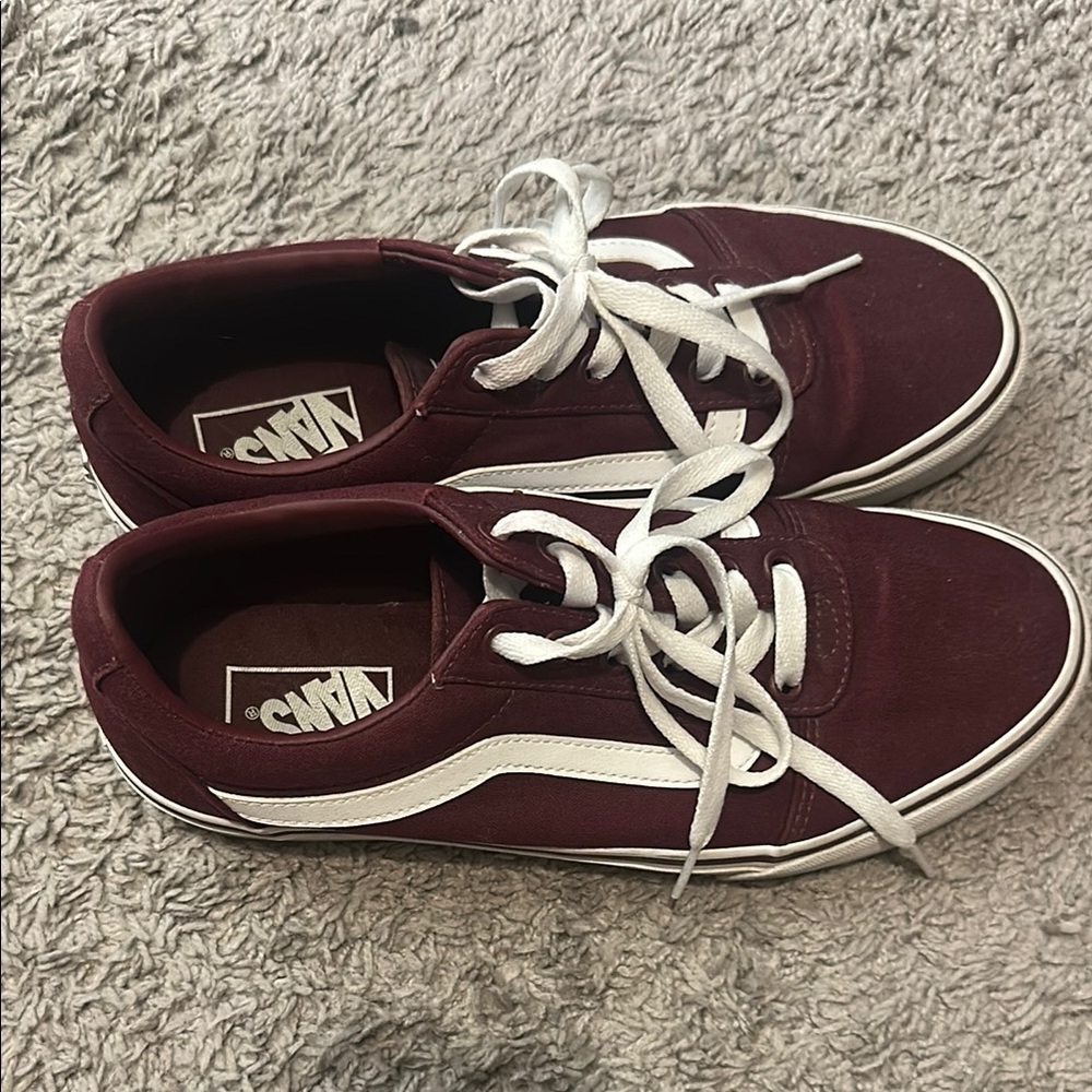 Vans Maroon Sneakers with White Accents
